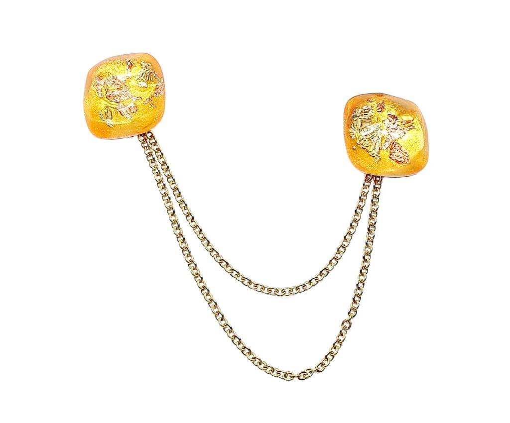 Gold Foil Kanazawa Foil Rhombic Brooch/Collar Pin